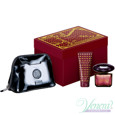 Versace Crystal Noir Set (EDT 90ml + BL 100ml + Bag) για γυναίκες Sets