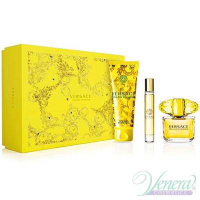 Versace Yellow Diamond Set (EDT 90ml + EDT Roll On 10ml + SG 150ml) για γυναίκες Γυναικεία Σετ