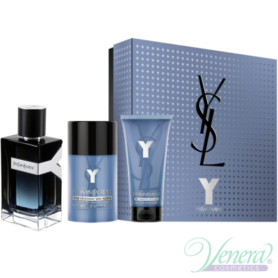YSL Y Eau de Parfum Set (EDP 100ml + SG 50ml + Deo Stick 75ml) για άνδρες Ανδρικά Σετ 