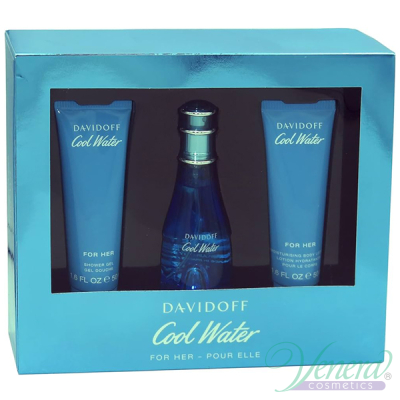 Davidoff Cool Water Set (EDT 50ml + BL 50ml + SG 50ml) για γυναίκες Γυναικεία Σετ