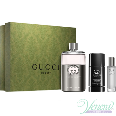 Gucci Guilty Pour Homme Set (EDT 90ml + Deo Stick 75ml + EDT 15ml) για άνδρες Ανδρικά Σετ