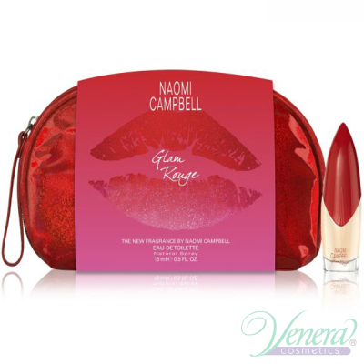 Naomi Campbell Glam Rouge Set (EDT 15ml + Make Up Bag) για γυναίκες Γυναικεία Σετ
