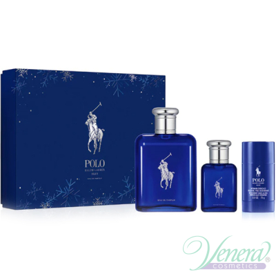 Ralph Lauren Polo Blue Eau de Parfum Set (EDP 125ml + EDP 40ml + Deo Stick 40ml) για άνδρες Αρσενικά Σετ