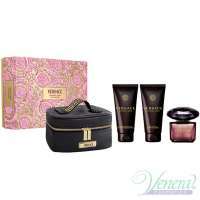 Versace Crystal Noir Set (EDP 90ml + BL 100ml + SG 100ml + Bag) για γυναίκες Γυναικεία σετ