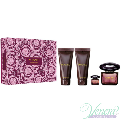 Versace Crystal Noir Set (EDP 90ml + EDP 5ml + BL 100ml + SG 100ml) για γυναίκες Γυναικεία σετ