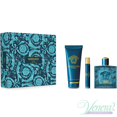 Versace Eros Eau de Parfum Set (EDP 100ml + EDP 10ml + SG 150ml) για άνδρες Αρσενικά Σετ