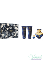Versace Pour Femme Dylan Blue Set (EDP 100ml + EDP 5ml + BL 100ml + SG 100ml) για γυναίκες Γυναικεία Σετ