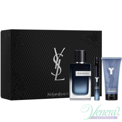 YSL Y Eau de Parfum Set (EDP 100ml + EDP 10ml + SG 50ml) για άνδρες Αρσενικά Σετ