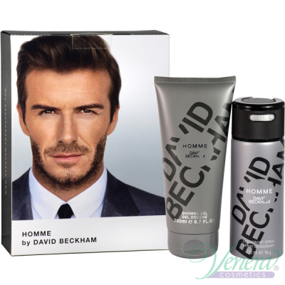 David Beckham Homme Set (Deo Spray 150ml + SG 200ml) for Men Men's Gift sets