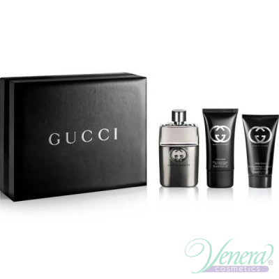 Gucci Guilty Pour Homme Set (EDT 90ml + After Shave Balm 50ml + SG 50ml) για άνδρες Αρσενικά Σετ