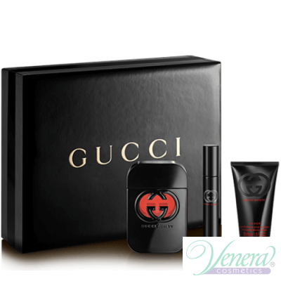 Gucci Guilty Black Pour Femme Set (EDT 75ml + EDT 7.4ml + BL 50ml)  για γυναίκες Sets
