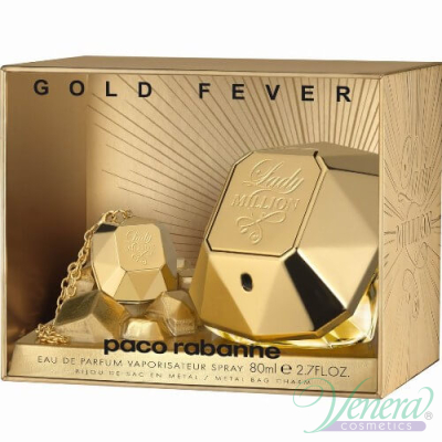 Paco Rabanne Lady Million Gold Fever (EDP 80ml + Metal Bag Charm) για γυναίκες Sets